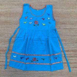 Mexican Girls Dress With Hand Embroidered.